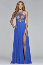 Faviana - 10086 Bead Embellished Halter Gown