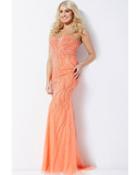 Jovani - Beaded Crystal Adorned Strapless Sweetheart Evening Gown Jvn33692