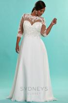 Sydney's Closet - Embellished Illusion Scoop Neck Chiffon A-line Dress Sc5072