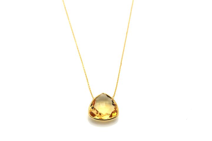 Tresor Collection - 18k Yellow Gold Necklace With Citrine Trillion
