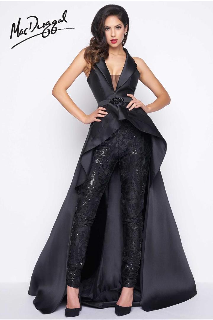 Mac Duggal - Black White Red Style 80628r