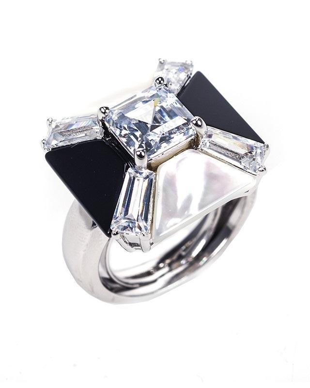 Cz By Kenneth Jay Lane - Asccher Geometric Ring