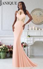 Janique - W974 Jersey Gown In Peach