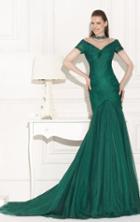 Tarik Ediz - Shirred Trumpet Gown 92511