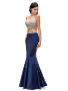 Two Piece Beaded Sleeveless Mermaid Gown