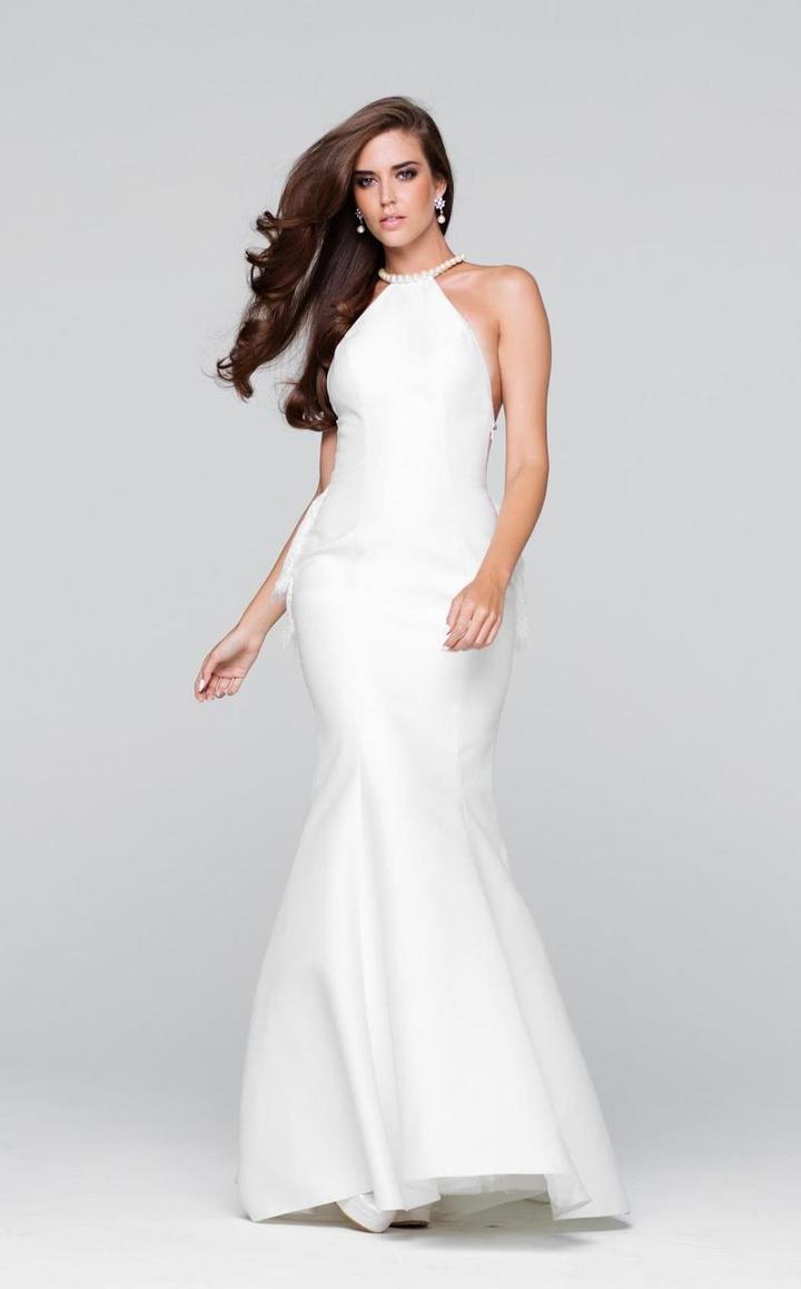 Tarik Ediz - Halter Neck Mermaid Dress 50077