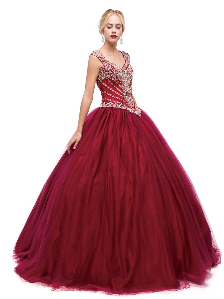 Dancing Queen - Divine Semi-sweetheart Sequined Long Gown 1168