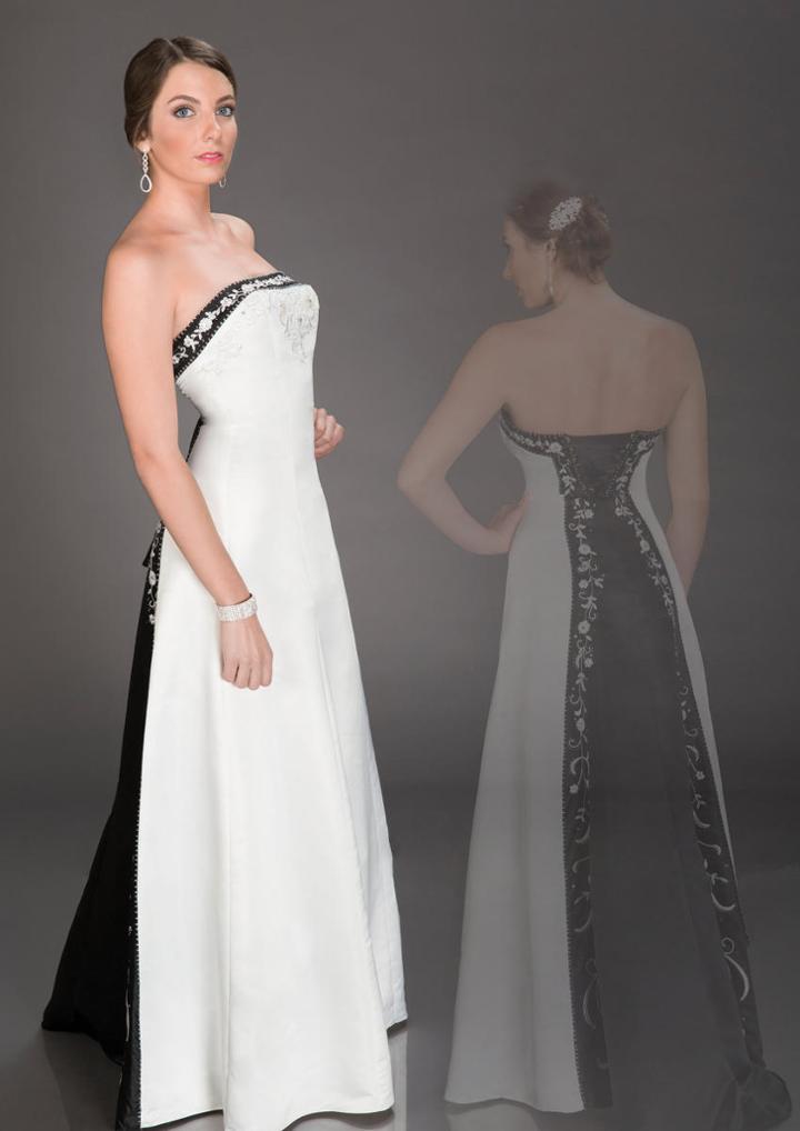 Milano Formals - B8808 Strapless Embroidered A-line Gown