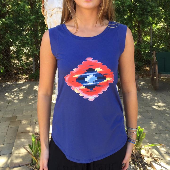 San Miguel Rocker Tank In Navy