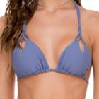 Luli Fama - Cosita Buena Reversible Zig-zag Knotted Cut Out Triangle Top In Blue Moon (l176206)