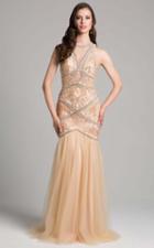 Lara Dresses - 33206 Sleeveless Beaded Jewel Trumpet Gown