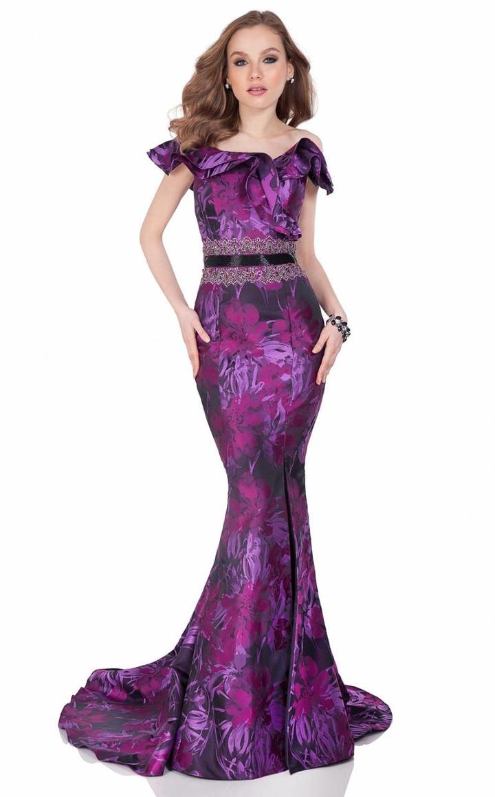 Terani Couture - Floral Ruffled Evening Gown 1623e1667