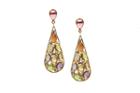 Tresor Collection - Multicolor Stones And Diamond Earrings In 18k Yellow Gold