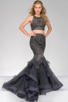 Jovani - Two Piece Beaded Mermaid Prom Dress 46881