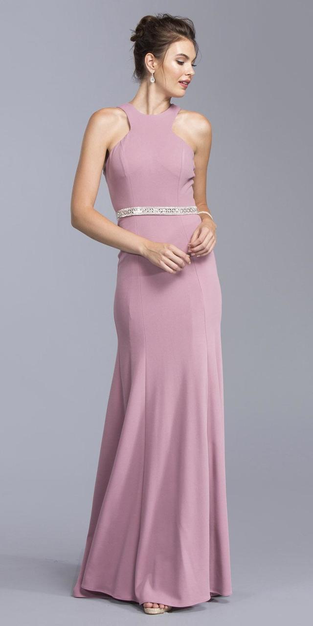 Aspeed - D133 Cut-in Shoulder Long Evening Dress With Train