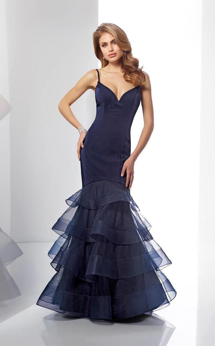 Social Occasions By Mon Cheri - 217839 Curve V-neck Trumpet Dress