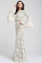 Jovani - Bell Sleeve Lace Prom Dress 35160