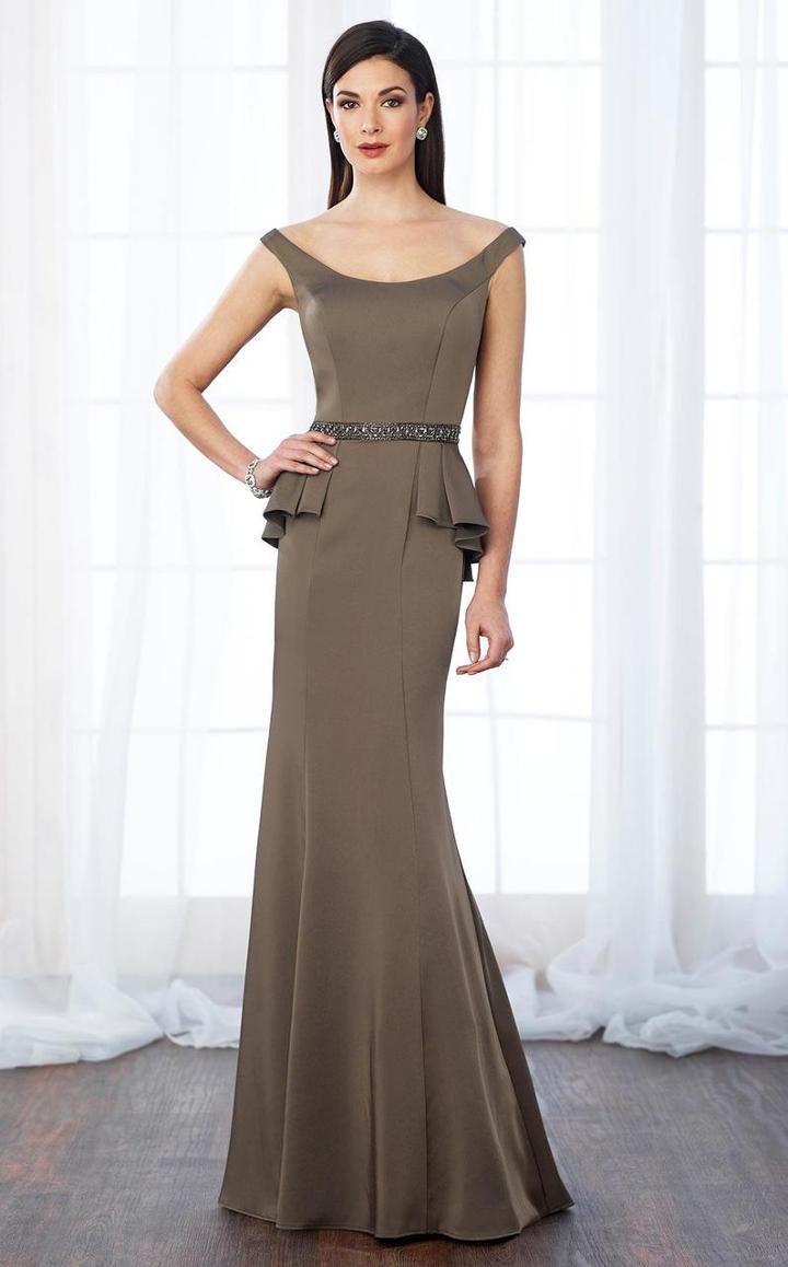 Cameron Blake - 217640 Beaded Wide Scoop Neck Sheath Dress