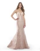 Morrell Maxie - 15845 Floral Sequined Strapless Mermaid Gown