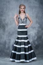 Nina Canacci - 1359 Beaded Deep V-neck Mermaid Dress