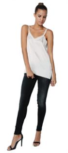 Fringe Trim Satin Cami Xs / Champagne