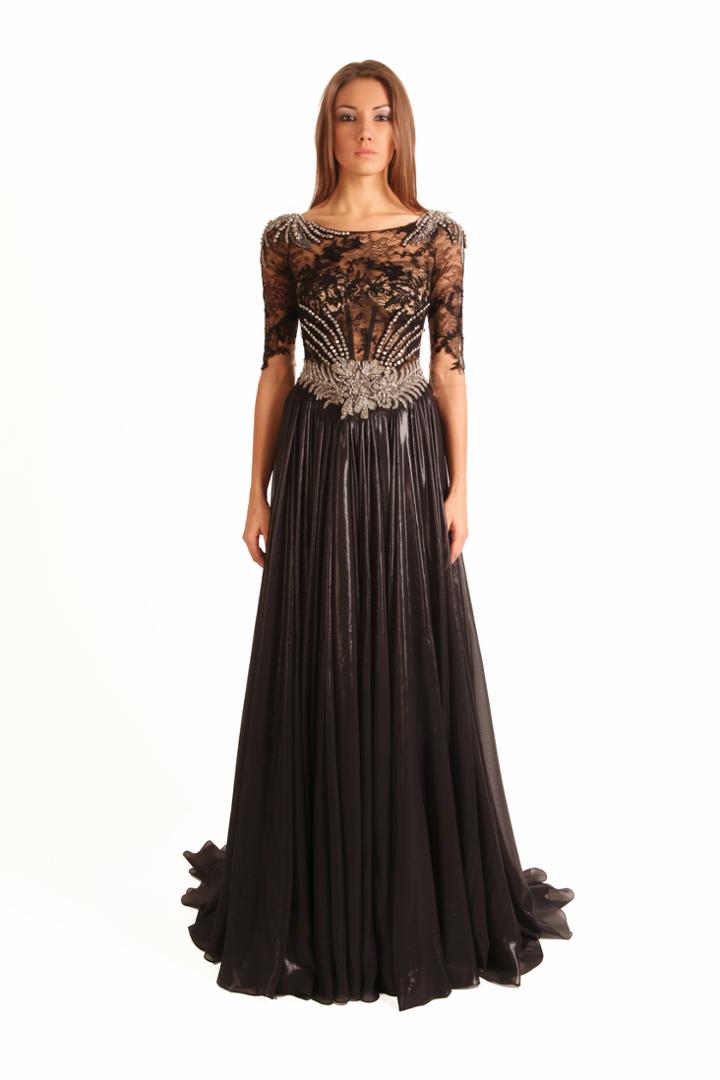 Beside Couture By Gemy - Cpf12 3216 Jeweled Lace A-line Dress