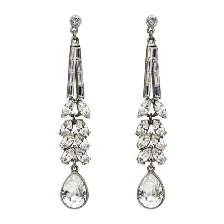 Ben-amun - Deco Crystal Chandelier Marquise Drop Post Earrings