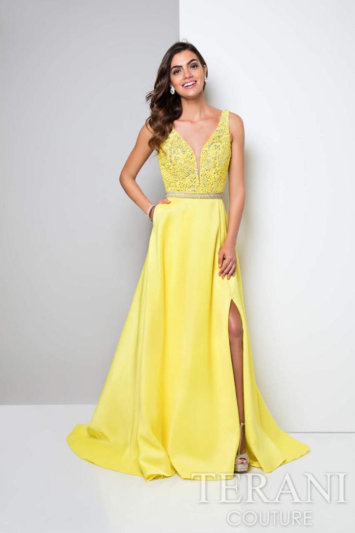 Terani Prom - Jeweled Sleeveless A-line Open Back Dress 1713p2541