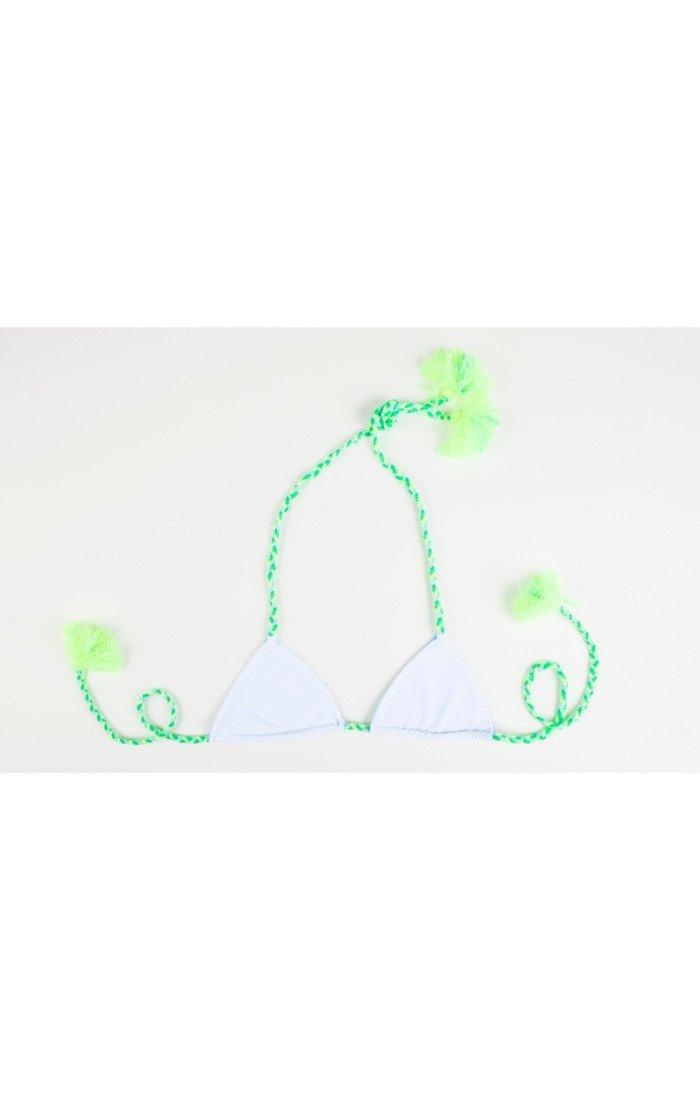 Lolli Swimwear - Margs Top In White/lt Blue/morrocan Mint
