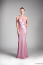 Cinderella Divine - Long Sequined Halter Sheath Prom Dress