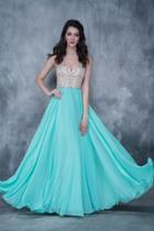 Nina Canacci - 3132 Bejeweled Illusion Scoop A-line Dress