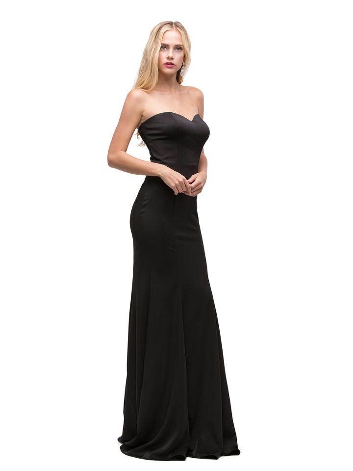 Long Strapless Trumpet Prom Dress