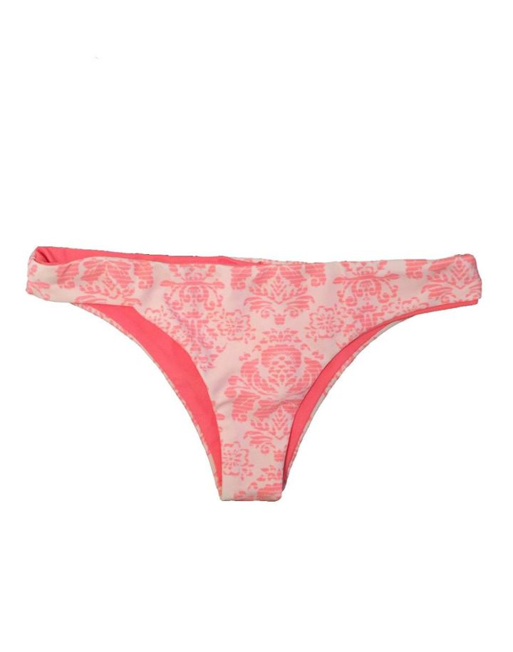 Lolli Swimwear - Double Dip Bottom In Neon Coral