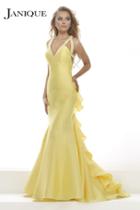 Janique - Bedazzled Sleeveless Sweetheart Ruffled Long Mermaid Gown Ja2007