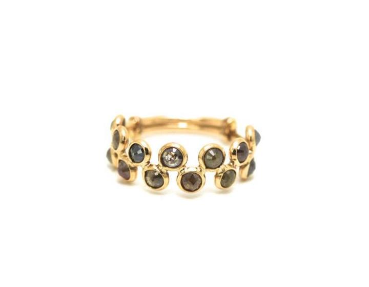 Tresor Collection - Rose Cut Champaign Diamond Ring In 18k Yellow Gold