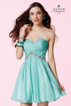 Alyce Paris - 3670 Short Dress In Blue Radiance