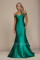 Nox Anabel - C003 Sleek Off-shoulder Layered Mikado Mermaid Dress