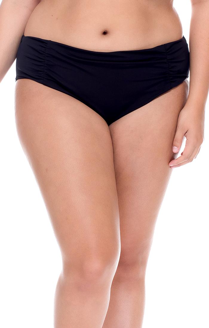 Curve Swimwear - Shirred Bottom 308bblck