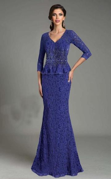 Feriani Couture - 18512 Peplum Lace Evening Gown