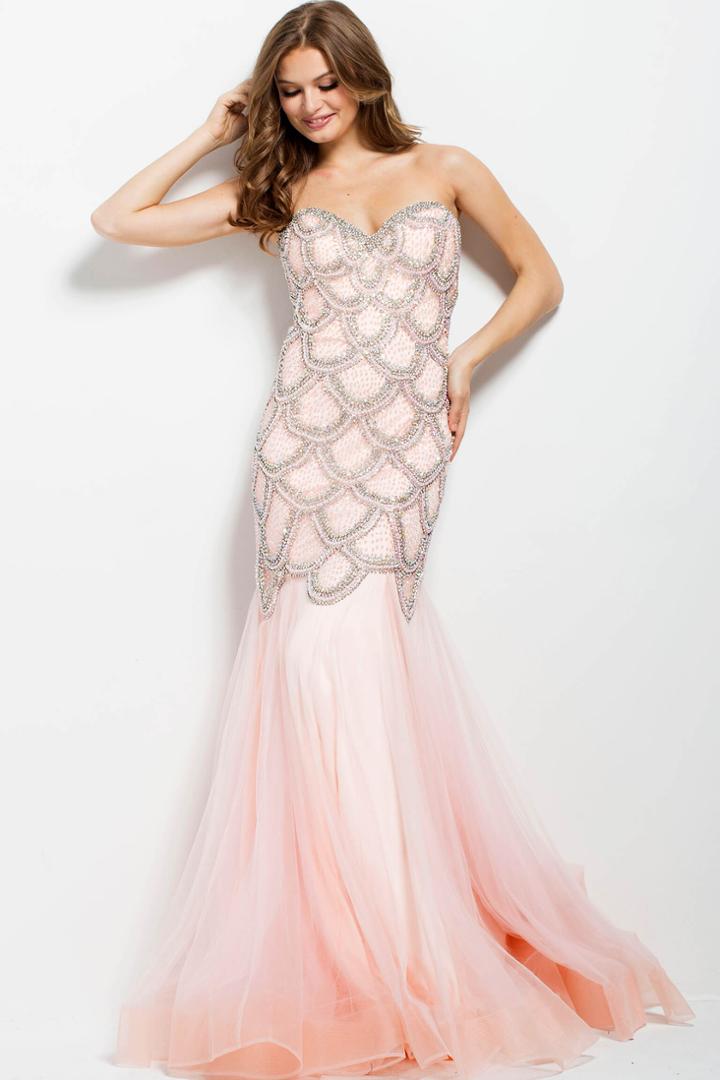 Jovani - 35205 Scalloped Beaded Sweetheart Dress