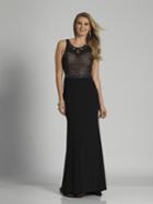 Dave & Johnny - A6321 Embellished Scoop Neck Sheath Dress