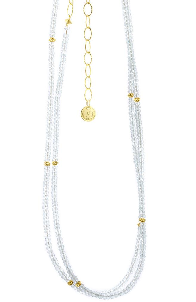 Nina Nguyen Jewelry - June Moonstone Birthstone Harmony Long Vermeil Necklette
