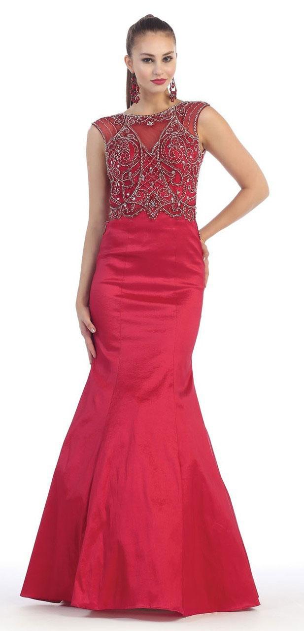May Queen - Sequin Embellished Sweetheart With Mermaid Jersey Dress Rq7406