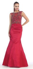 May Queen - Sequin Embellished Sweetheart With Mermaid Jersey Dress Rq7406