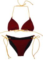 Leah Shlaer Swimwear - The Caviar Bikini Top In Bordeaux/jet Black