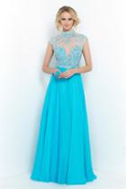 Blush - Luxurious Illusion Scalloped A-line Gown 9967