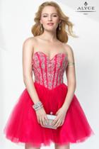 Alyce Paris - 1133 Short Dress In Hot Pink
