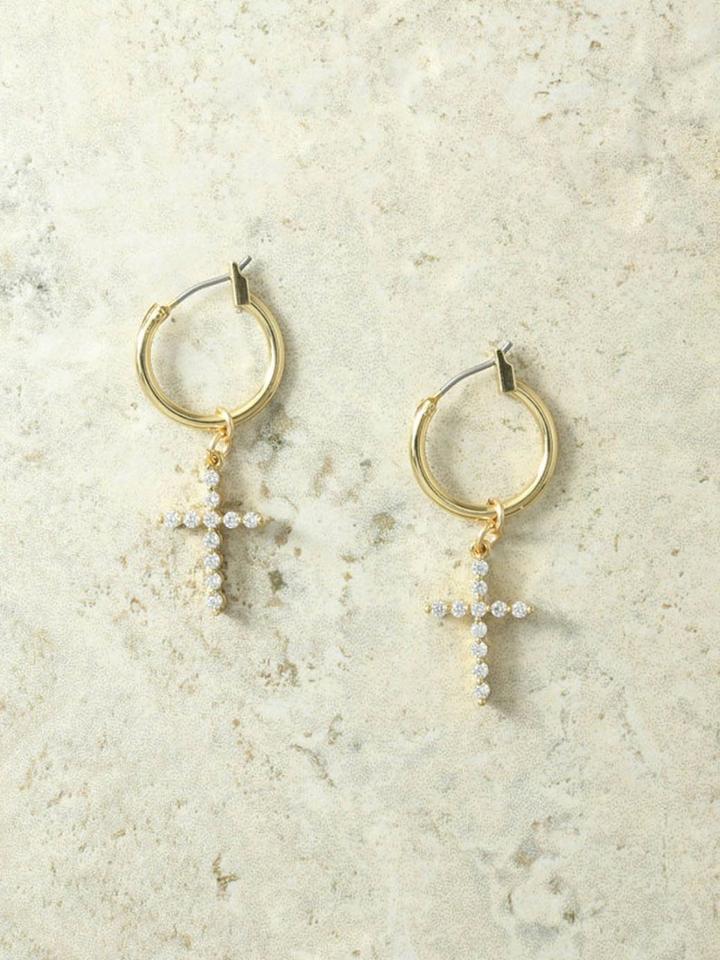Montce Swim - Vanessa Mooney X Gold Saint Rita Cross Earrings