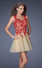 La Femme - 19753 Queen Anne Appliqued Cocktail Dress