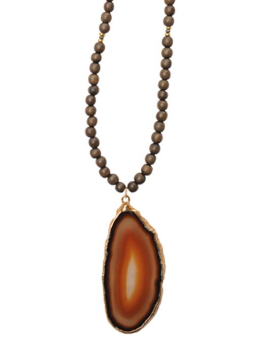 Heather Gardner - Agate Wood Bead Necklace